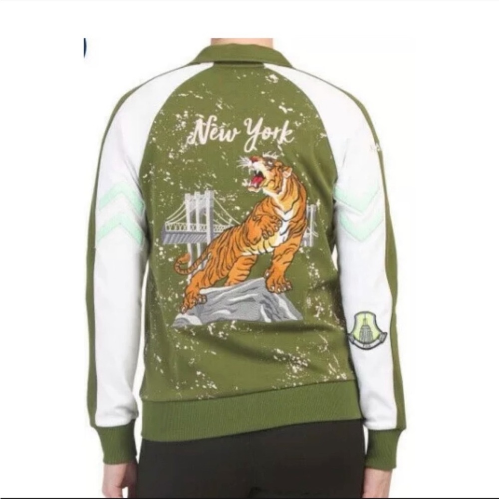 Fila x Bandier New York Tiger Embroidered Zip Up Sweatshirt Size S